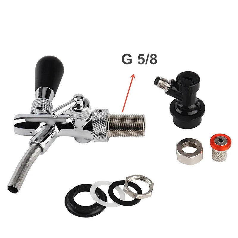 Beer Tap Faucet & Adjustable Faucet with Ball Lock for Kegs