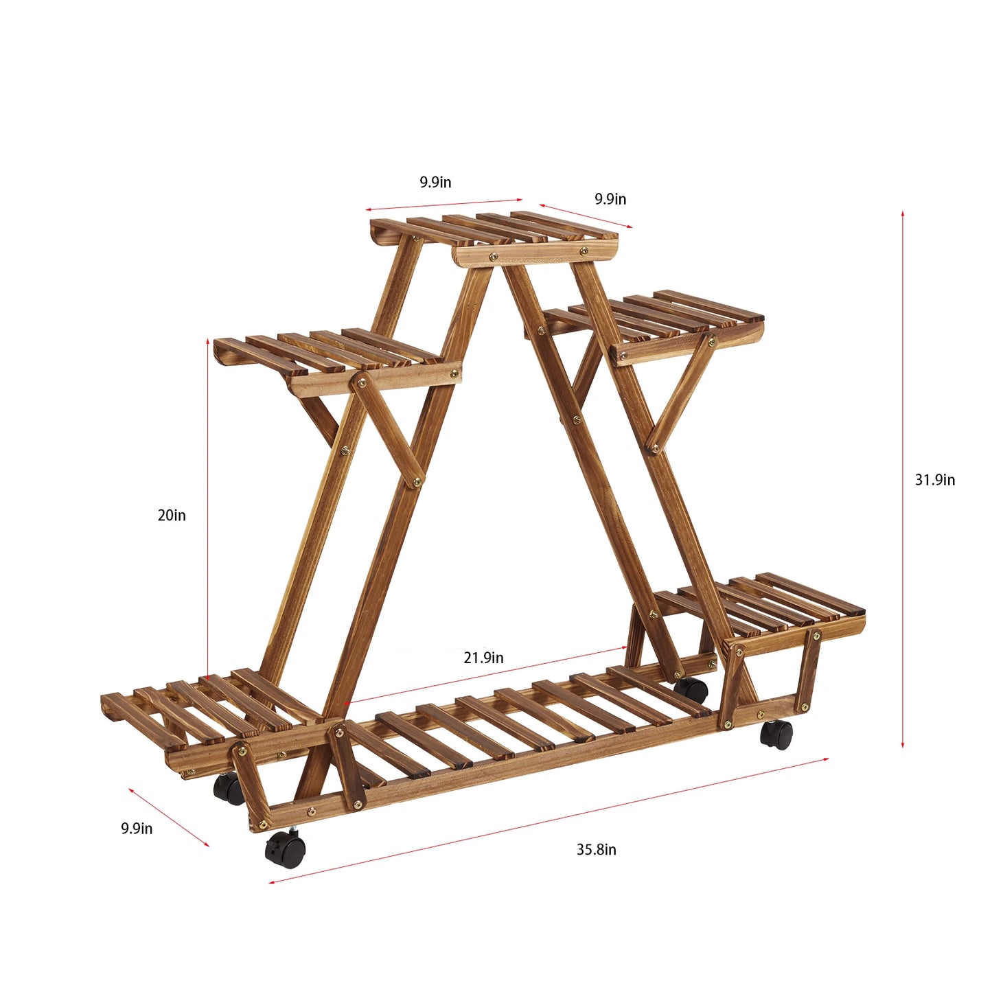 Triangular Plant Shelf with Wheels for Easy Mobility