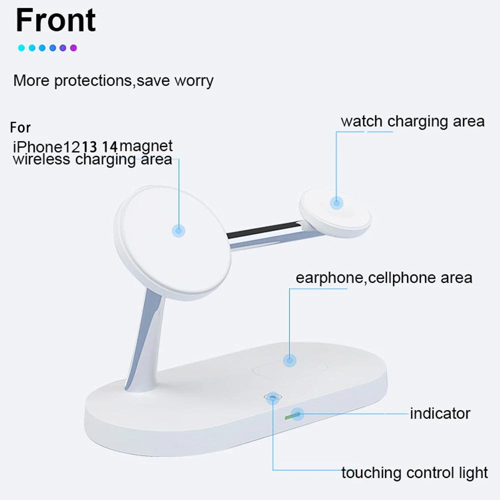 3 in 1 Magnetic Wireless Charger Stand For Apple Devices