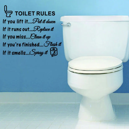 Toilet Rules Removable Viny Sticker