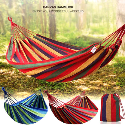 Thick Canvas Hammock – Portable Outdoor Swing for Camping and Relaxation!