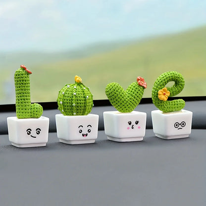 1 Set Of 4 "Love" Resin Cactus