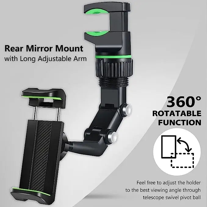 Rearview Mirror 360° Rotating Phone Holder