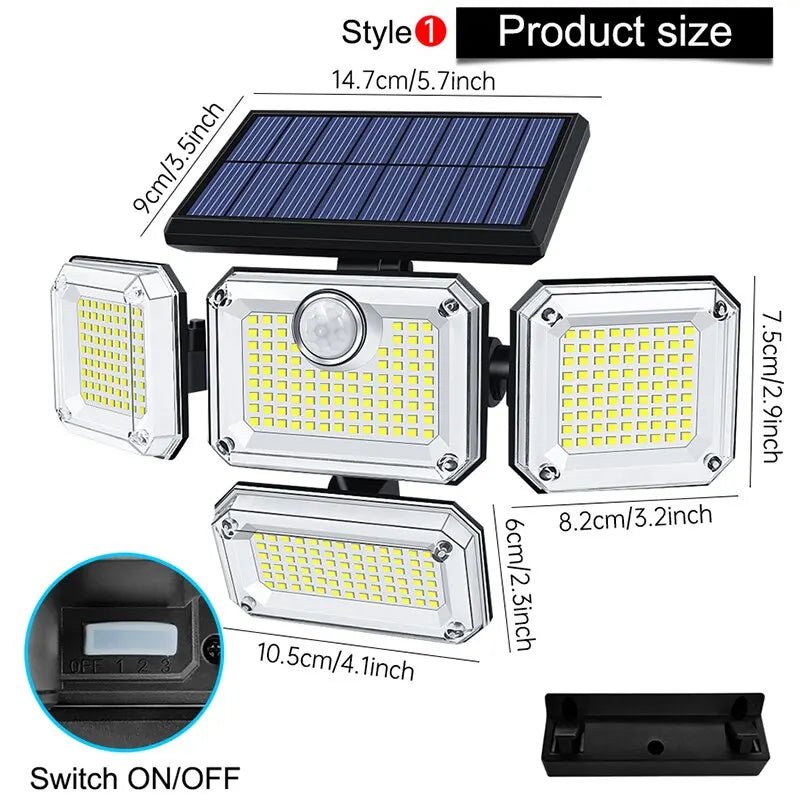 Solar-Powered Outdoor LED Lamp - Adjustable & Waterproof