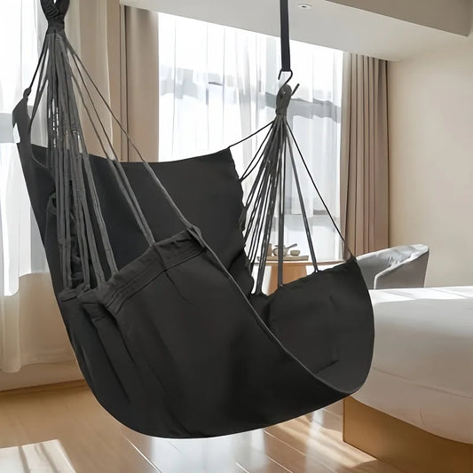 Leisure Fabric Hammock Chair – Outdoor Swing with Storage Bag and Anti-Rollover Design!