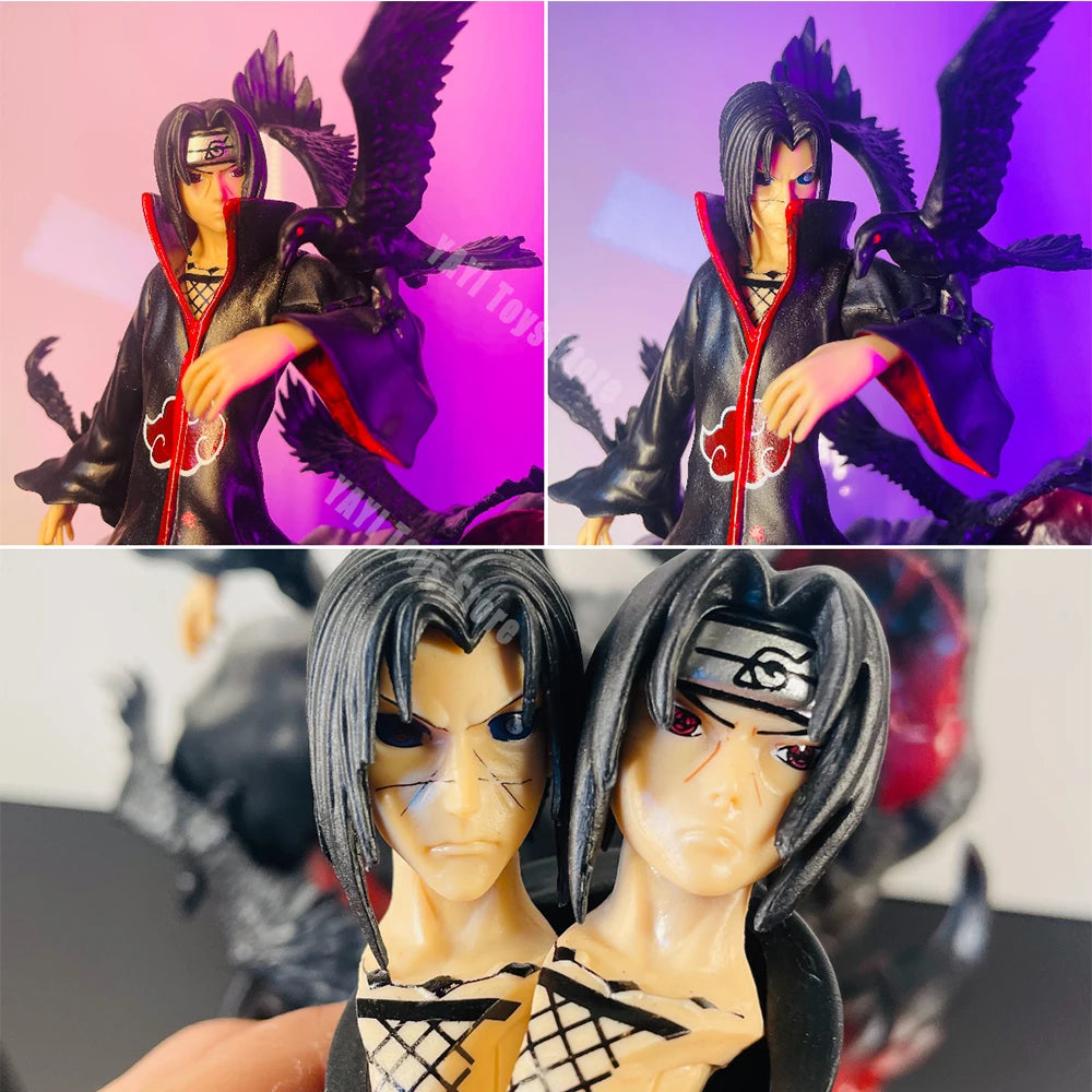 Naruto Anime Figure Uchiha Itachi Pvc Action Figure Toy Naruto Shippuden Uchiha Itachi And Crow Collection Model Toy 25cm