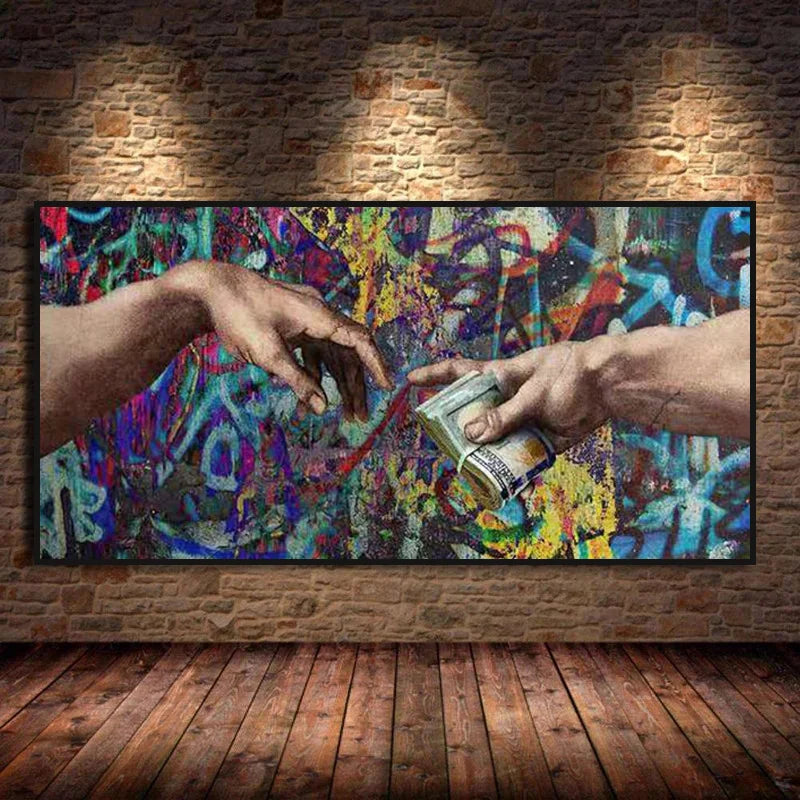 The Creation of Adam - Graffiti Art