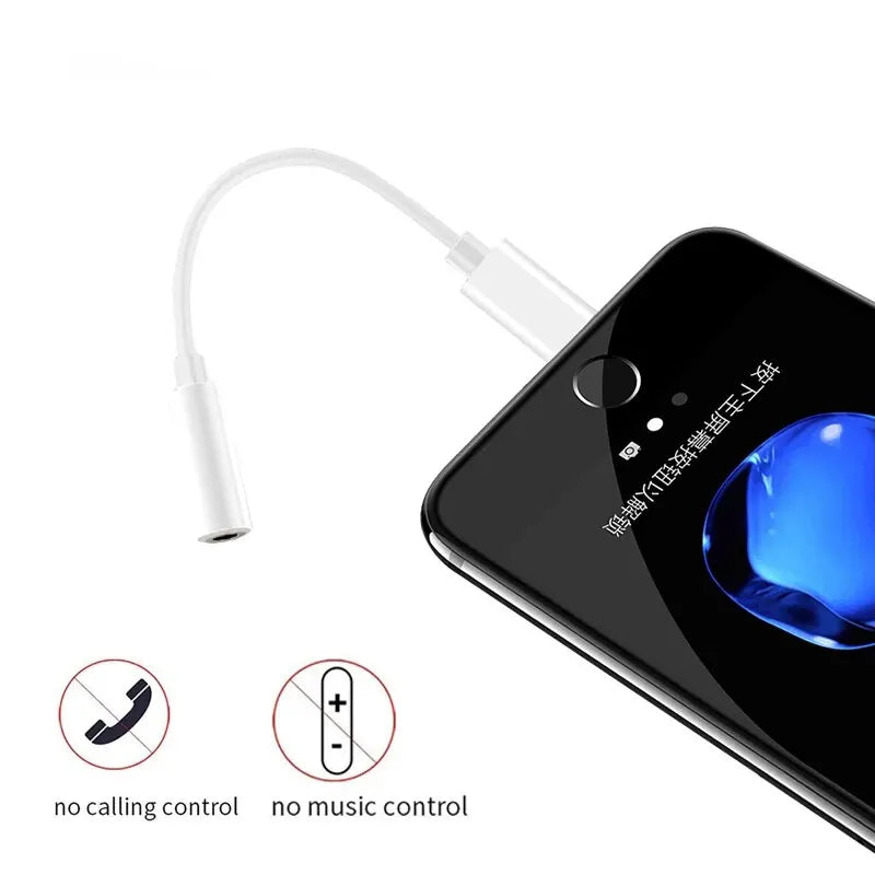 Lightning to 3.5mm Jack AUX Audio Splitter Cable for iPhone