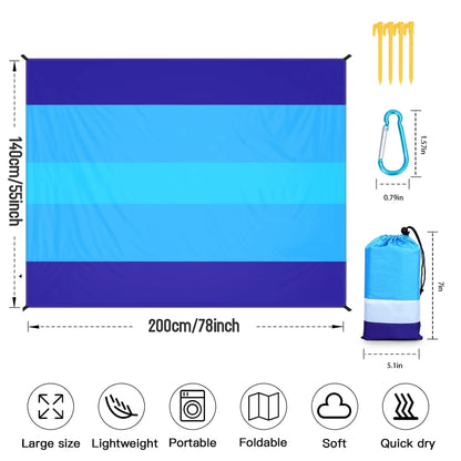 Waterproof Beach Blanket – Large Sandproof Mat for 2-3 Adults, Perfect for Picnics and Camping!