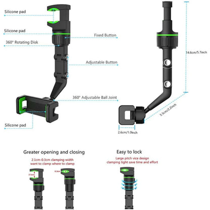 Rearview Mirror 360° Rotating Phone Holder