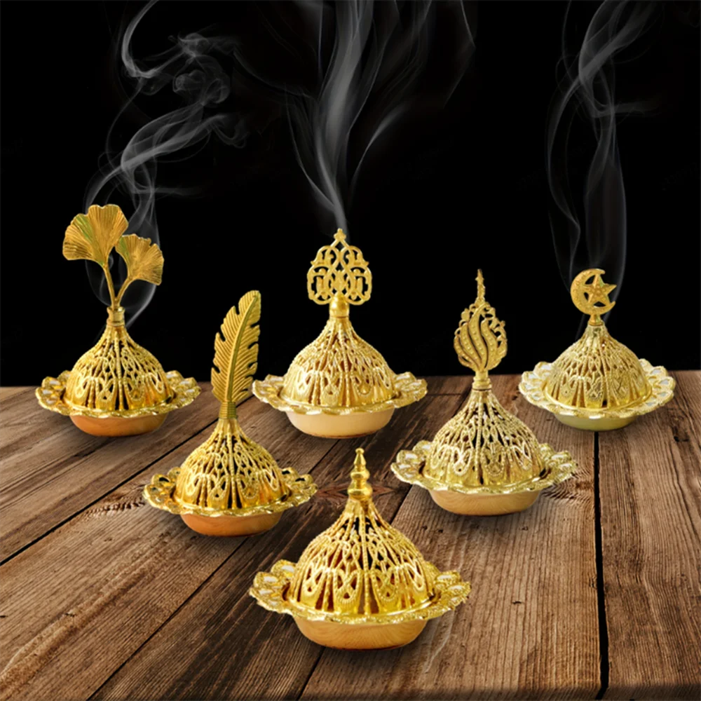 Retro Incense Holder with Crown-Shaped Lid