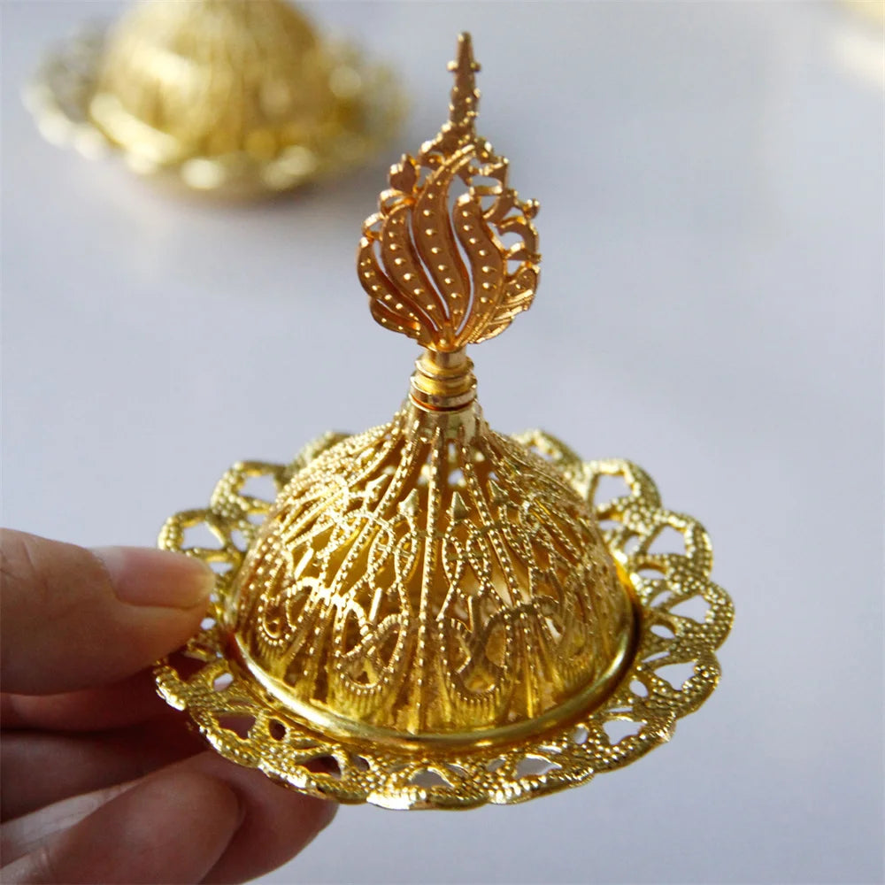 Retro Incense Holder with Crown-Shaped Lid