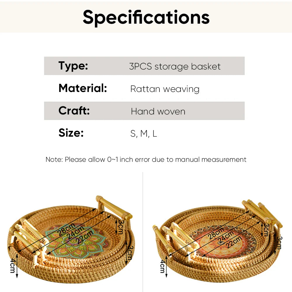 Handwoven Rattan Storage Tray