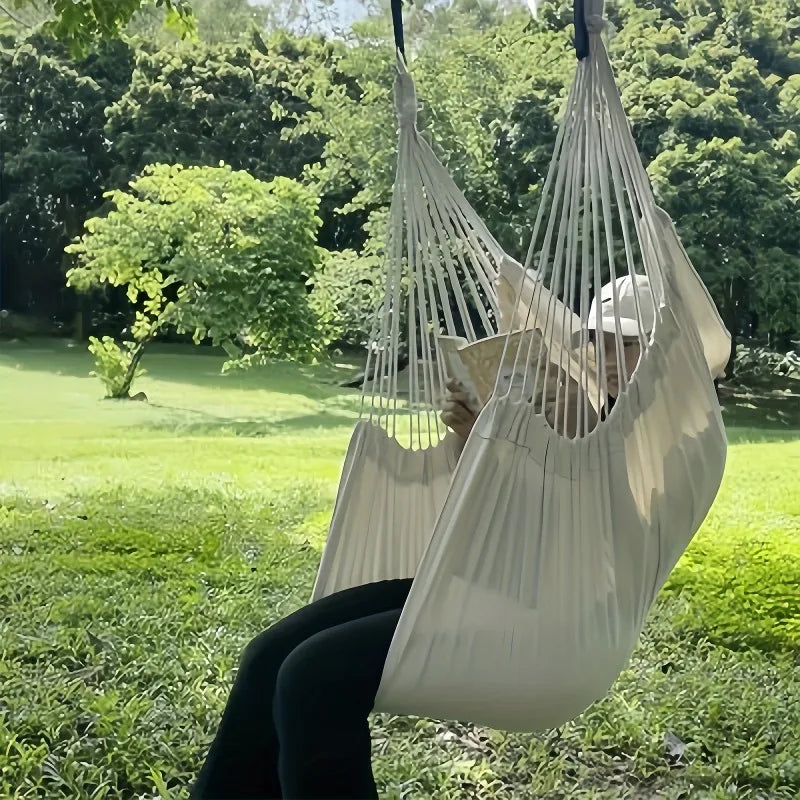 Leisure Fabric Hammock Chair – Outdoor Swing with Storage Bag and Anti-Rollover Design!