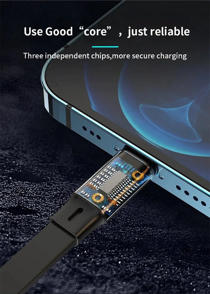 3 in 1 Retractable Multi USB 60w Fast Charging and Data Cable