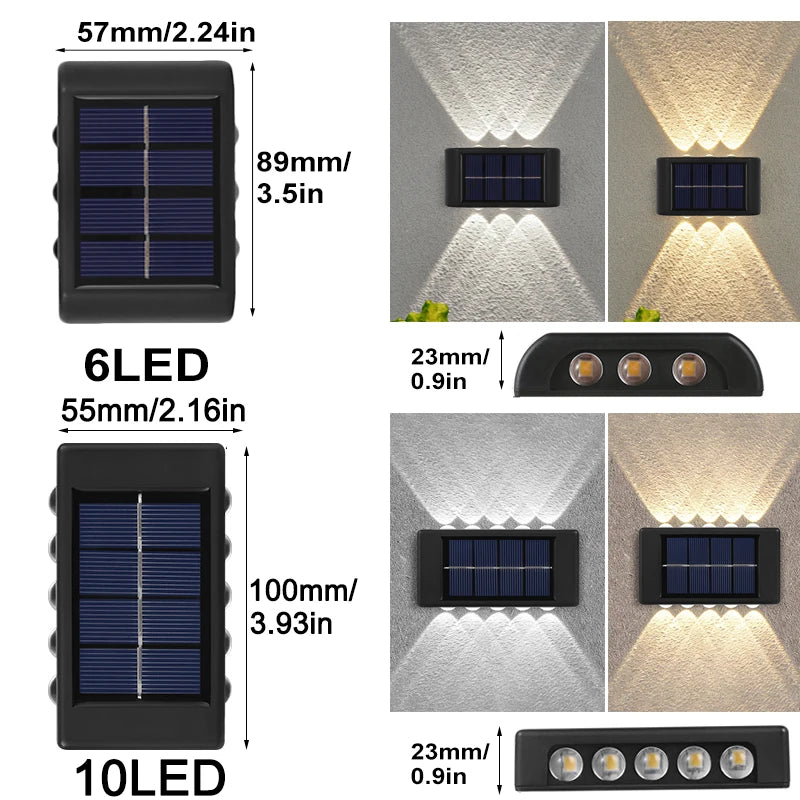 Modern Solar Outdoor Wall Light - Waterproof LED Fence Lamp