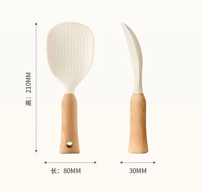 Cute Silicone Pastry Spatula with Wooden Handle