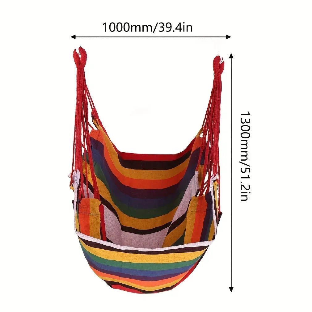 Outdoor Hammock Chair – Canvas Leisure Swing with Storage Bag, without Pillow or Cushion!