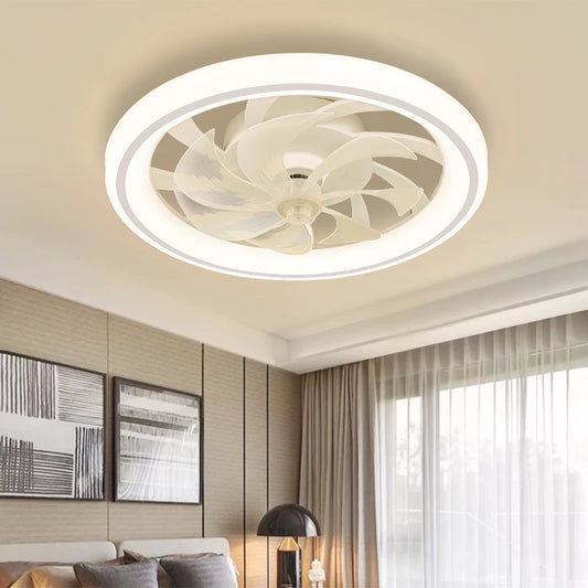 Silent Ceiling Fan with LED Strip & Remote Control