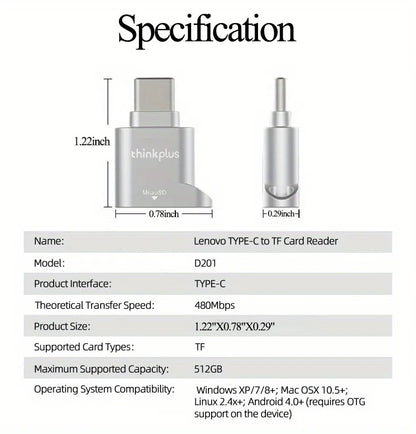 Lenovo USB Type-C - micro-SD Card Reader