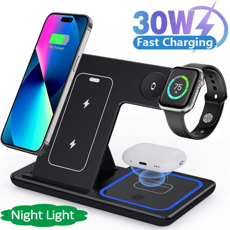 30W 3in1 FoldableFast Wireless Charger