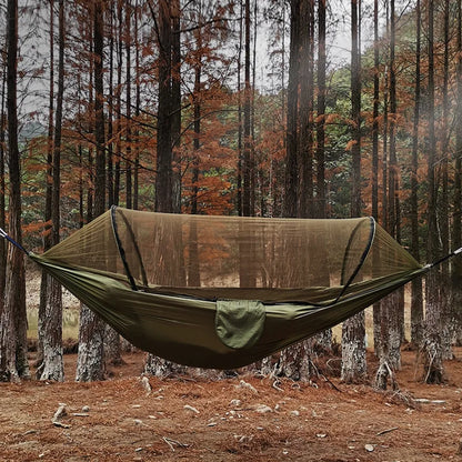 Automatic Quick-Opening Hammock with Mosquito Net – Outdoor Camping Swing, Anti-Rollover Design, 260x140 cm!