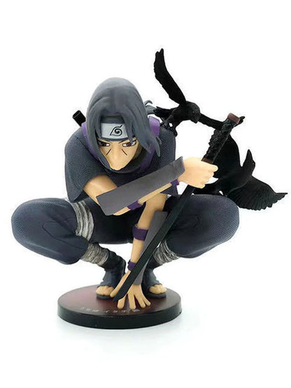 BANDAI Naruto Shippuden Anime Uchiha Itachi Anime Figures Dark Department Squatting Crow Illusion Action