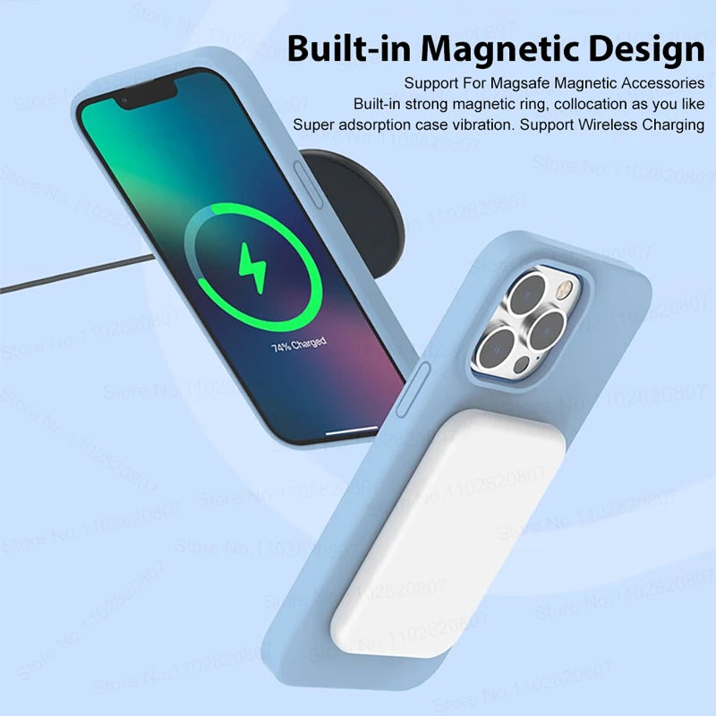 Liquid Silicone Phone Case with Magsafe for Iphone 14 models