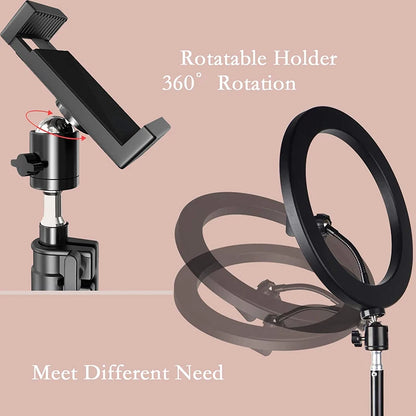 Ring Light Tripod Stick with Rotatable Phone Holder