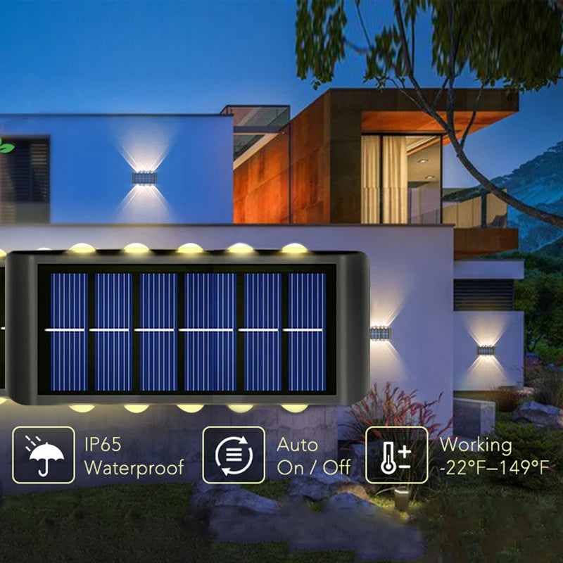 Modern Solar Outdoor Wall Light - Waterproof LED Fence Lamp