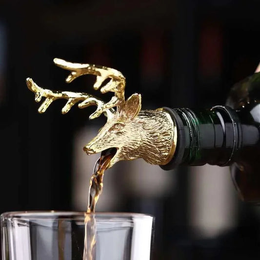 Zinc Alloy Deer Head Wine Pourer and Aerator