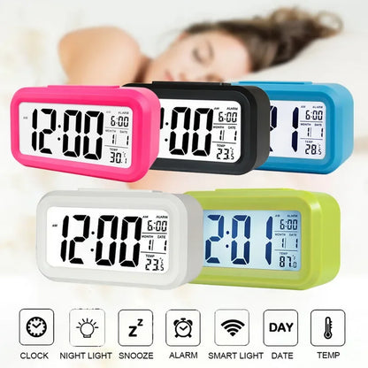 Smart LCD Digital Alarm Clock with Night Light