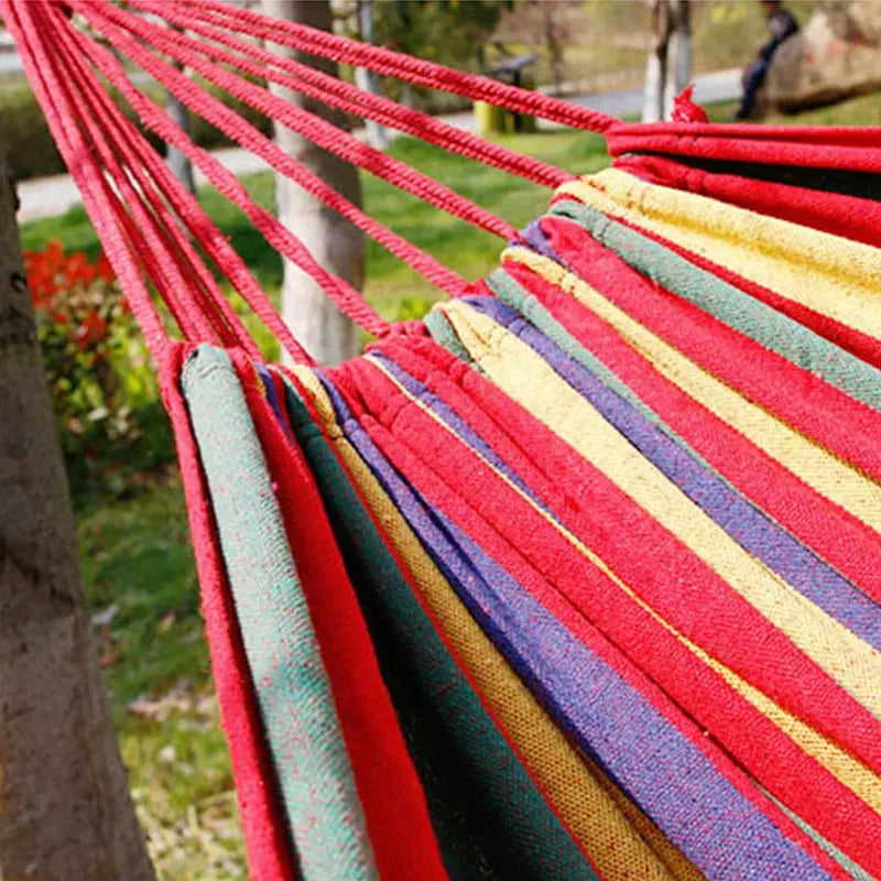 Thick Canvas Hammock – Portable Outdoor Swing for Camping and Relaxation!