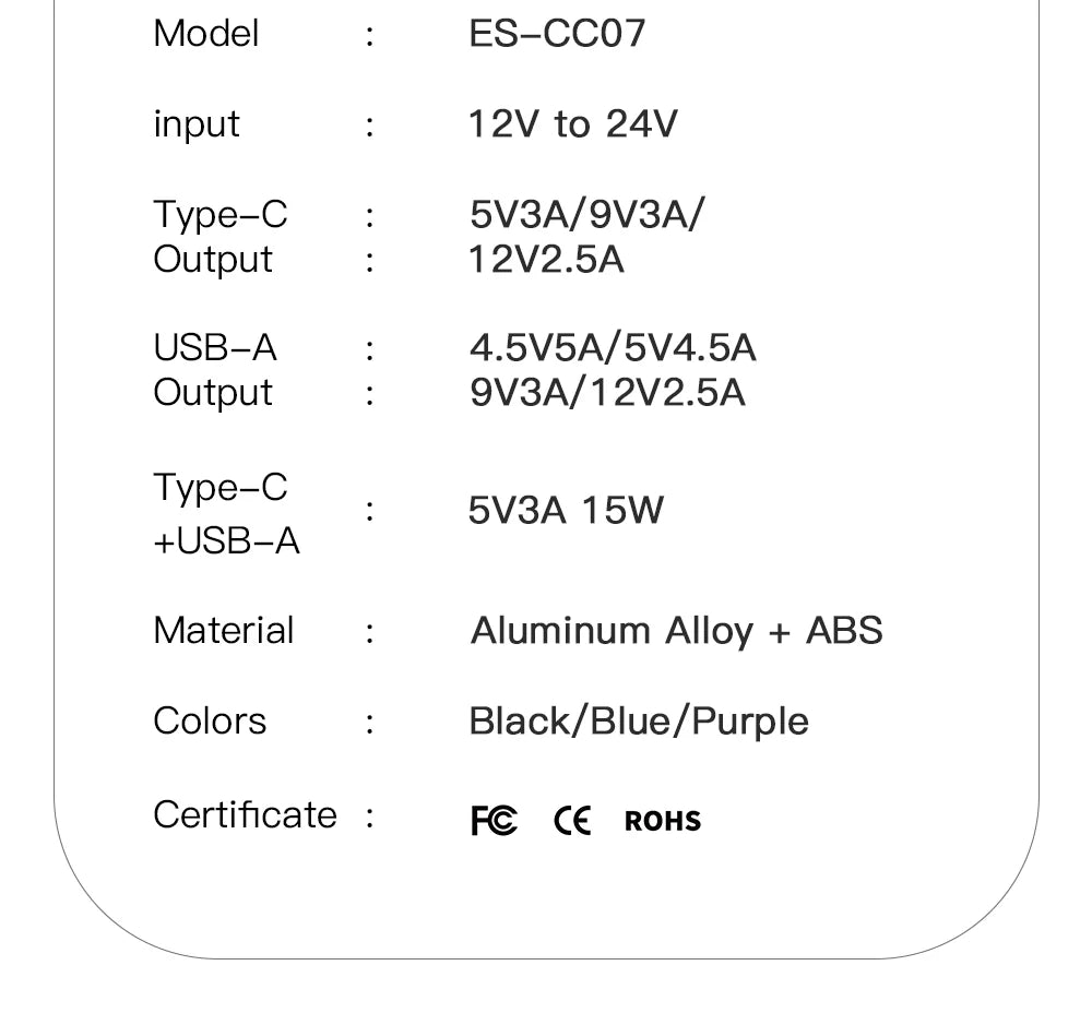 30W/5A QC USB-A / Type-C Car Charger