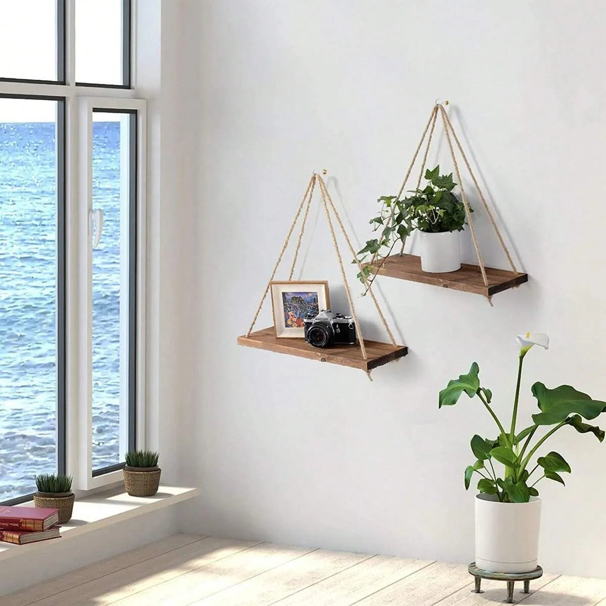 Wooden Swing Wall Shelves