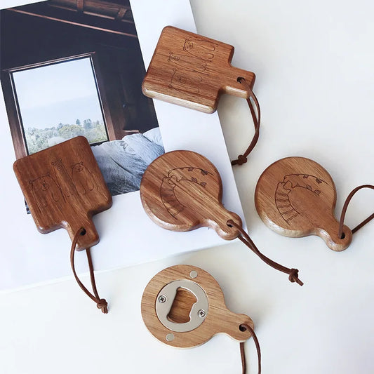 Charming Wooden Magnetic Bottle Opener