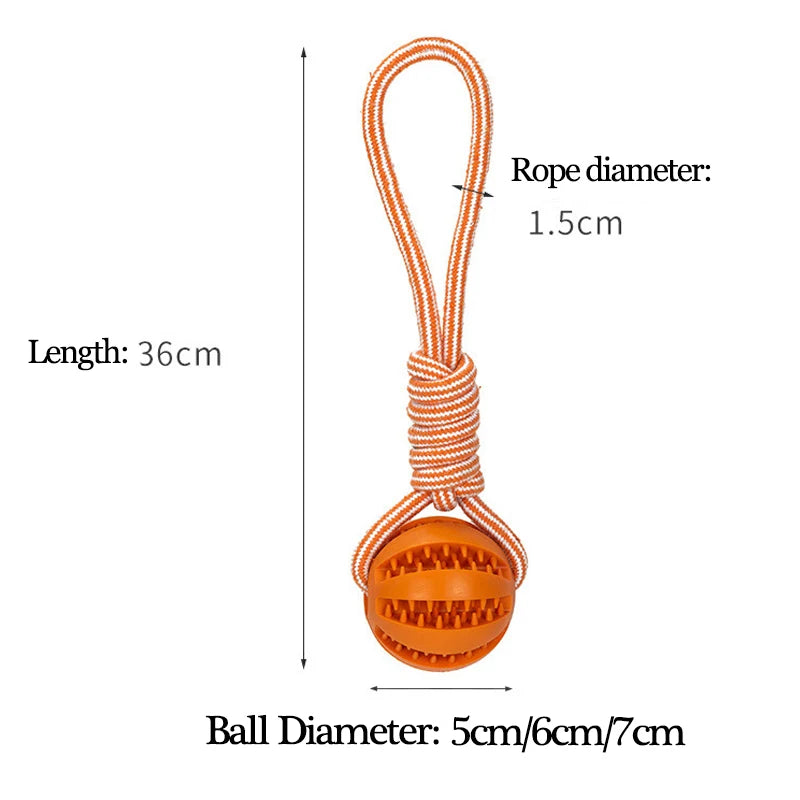 Dog Toy Ball with Rope