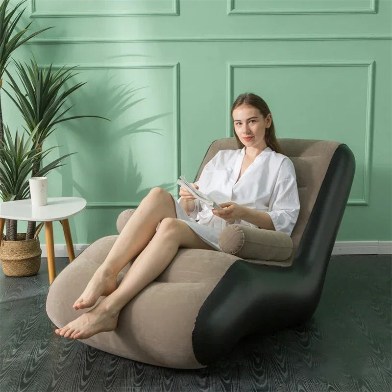 Inflatable Lazy Sofa – Fashionable and Comfortable Recliner, Indoor Foldable Leisure Air Stool!