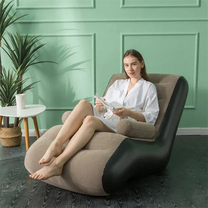 Inflatable Lazy Sofa – Fashionable and Comfortable Recliner, Indoor Foldable Leisure Air Stool!