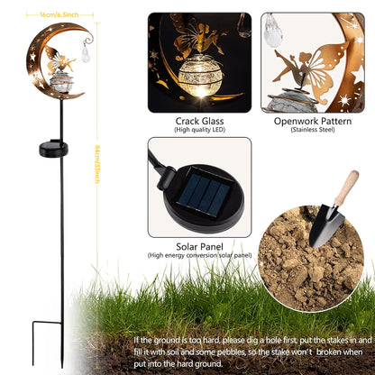 Moon & Fairy Solar Garden Stake Light