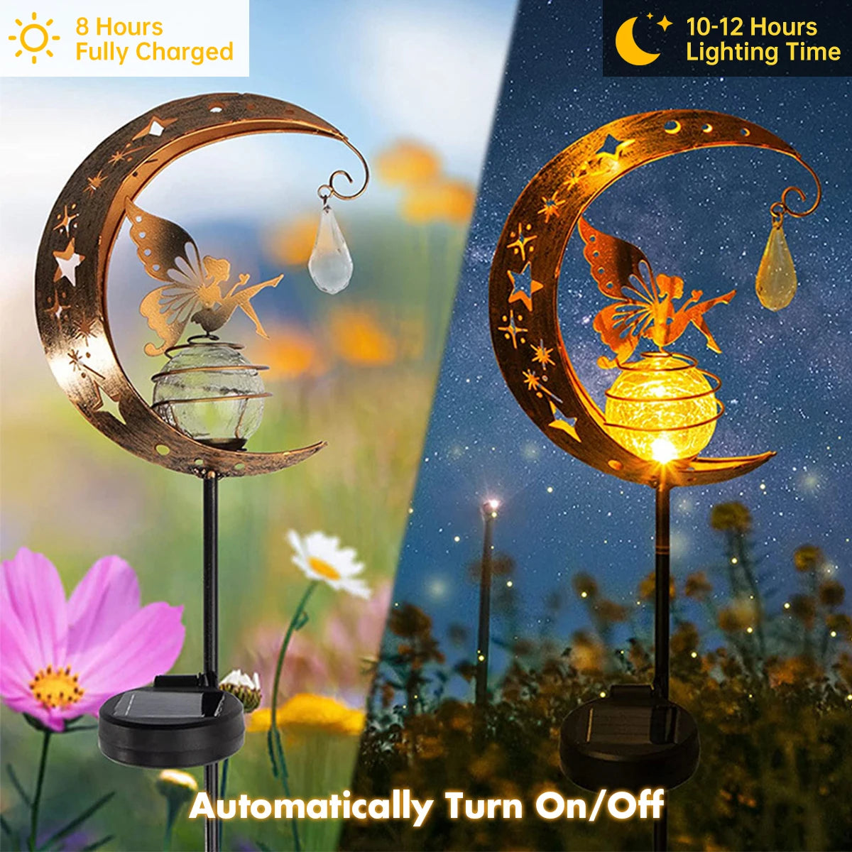 Moon & Fairy Solar Garden Stake Light