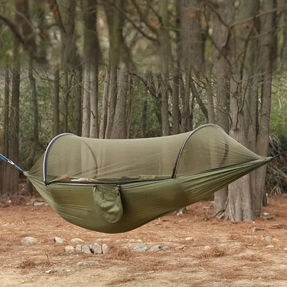 Automatic Quick-Opening Hammock with Mosquito Net – Outdoor Camping Swing, Anti-Rollover Design, 260x140 cm!