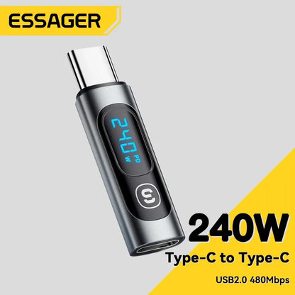 USB 2.0 OTG Adapter 240W 480Mbps Data Transfer Fast Charging USB Type-C To Type C