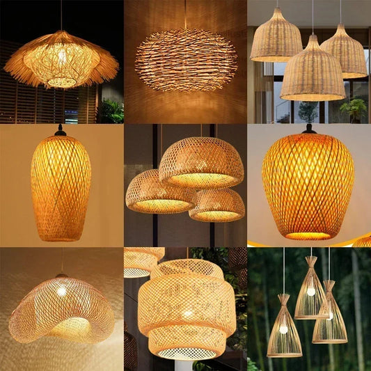 Hand-Woven Bamboo Chandelier