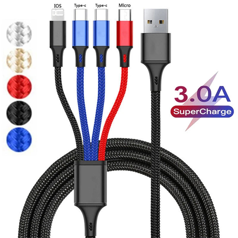 4in1 3.0A Fast Charging USB Cable