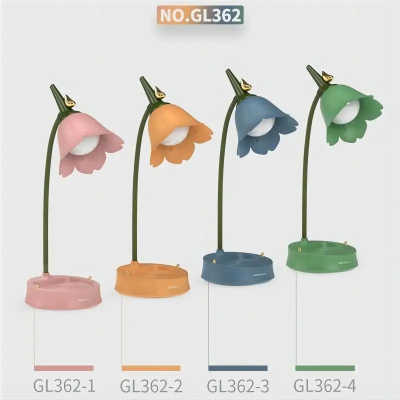 Charming Flower and Bird Desk Lamp