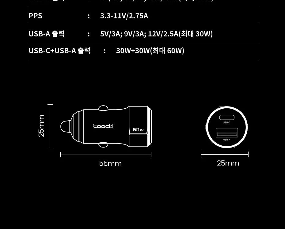 PD 27W - 30W /60W Fast Charging Car Charger