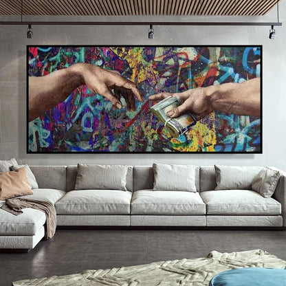 The Creation of Adam - Graffiti Art