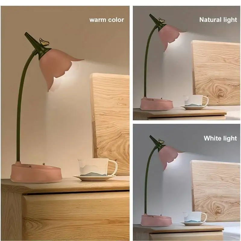 Charming Flower and Bird Desk Lamp