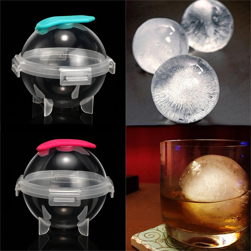 Big Round Ice Mold for Whiskey, 4.5-5cm Ice Cube Maker, Easy Release Tray